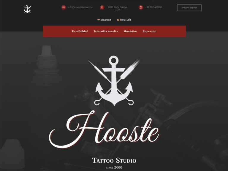 Weboldal készítés: Hooste Tattoo