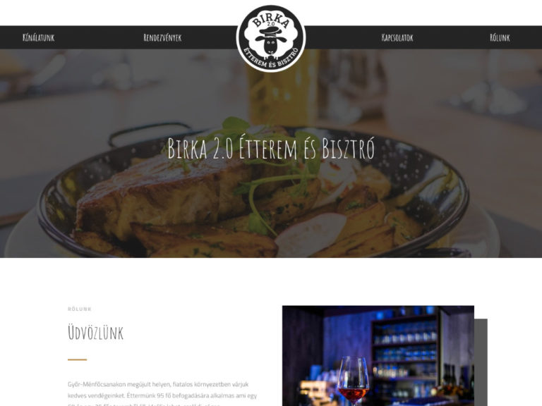 Weboldal készítés: Birka 2.0 Étterem és panzió